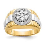 IB Goodman 14k Two-tone 1/2 carat AA Diamond Mens Cluster Ring