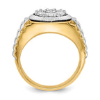 IB Goodman 14k Two-tone 1 carat AA Diamond Mens Cluster Ring
