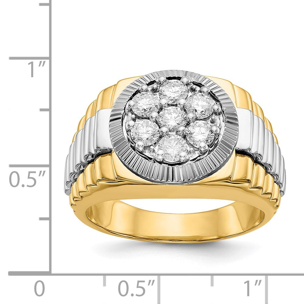 IB Goodman 14k Two-tone 1 carat AA Diamond Mens Cluster Ring