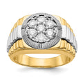 IB Goodman 14k Two-tone 1 carat AA Diamond Mens Cluster Ring