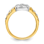 IB Goodman 14k Two-tone 3/8 carat Diamond Square Cluster Mens Ring