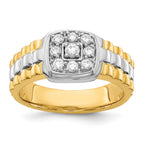 IB Goodman 14k Two-tone 3/8 carat Diamond Square Cluster Mens Ring