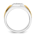 IB Goodman 14k Two-tone 3/8 carat Diamond Square Cluster Mens Ring