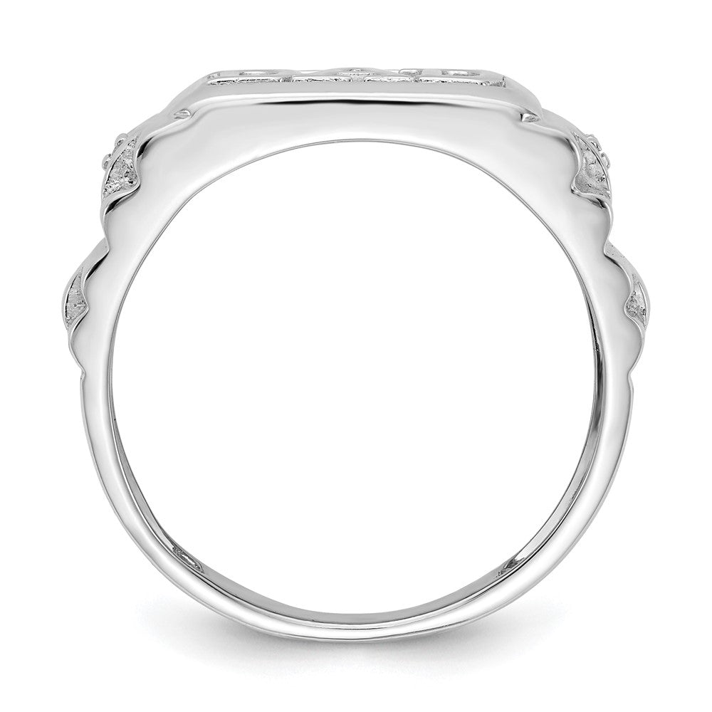 IB Goodman 14K White Gold AA Diamond Mens DAD Ring