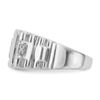 IB Goodman 14K White Gold AA Diamond Mens DAD Ring