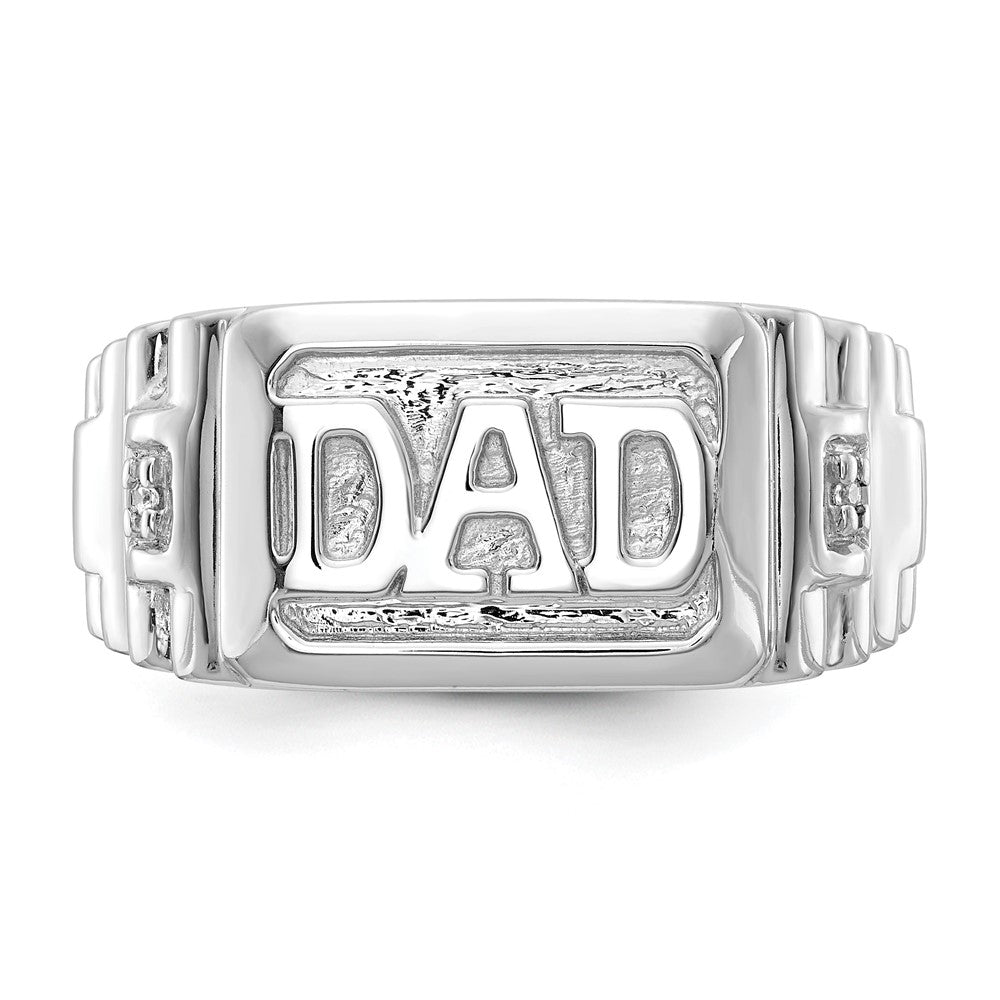 IB Goodman 14K White Gold AA Diamond Mens DAD Ring
