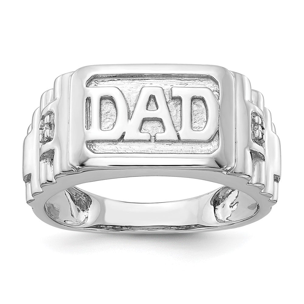 IB Goodman 14K White Gold AA Diamond Mens DAD Ring