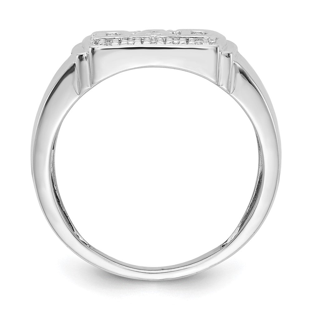IB Goodman 14k White Gold 1/20 carat AA Diamond Mens DAD Ring
