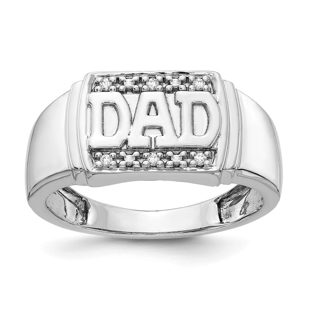 IB Goodman 14k White Gold 1/20 carat AA Diamond Mens DAD Ring