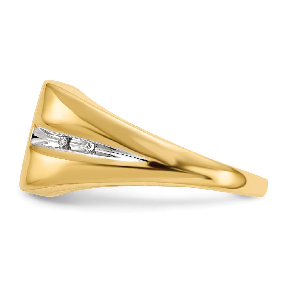 IB Goodman 14k 10mm Square Onyx and Diamond Mens Cross Ring