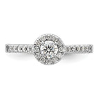 14kw Lab Grown Diamond VS+ F+ 1/2 ctw Round Halo Engagement Ring