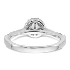 14kw Lab Grown Diamond VS+ F+ 1/2 ctw Round Halo Engagement Ring