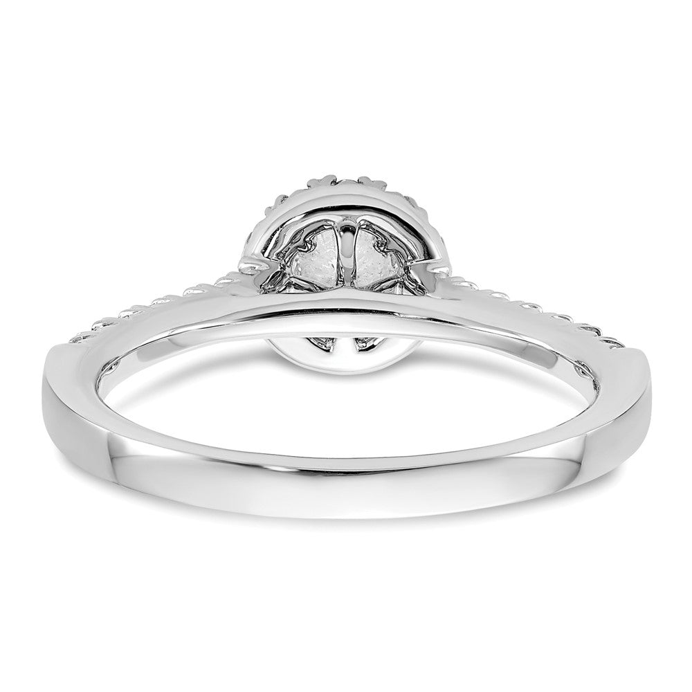 14kw Lab Grown Diamond VS+ F+ 1/4 ctw Round Halo Engagement Ring Se