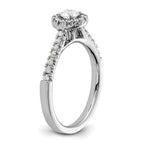 14kw Lab Grown Diamond VS+ F+ 1/2 ctw Round Halo Engagement Ring
