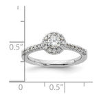 14kw Lab Grown Diamond VS+ F+ 1/2 ctw Round Halo Engagement Ring