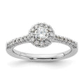 14kw Lab Grown Diamond VS+ F+ 1/4 ctw Round Halo Engagement Ring Se