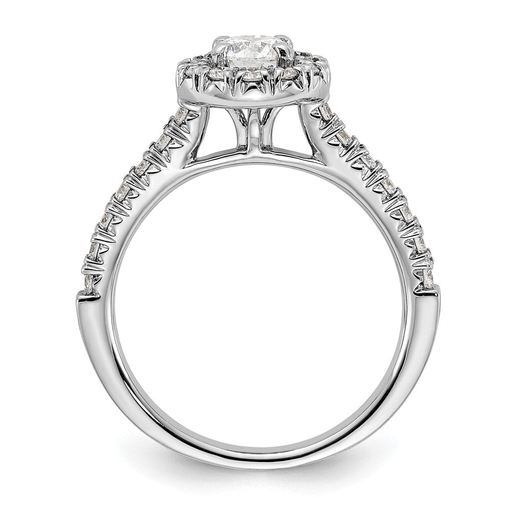 14kw Lab Grown Diamond VS+ F+ 1 ctw Round Halo Engagement Ring