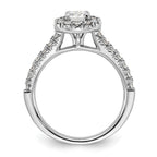 14kw Lab Grown Diamond VS+ F+ 1 ctw Round Halo Engagement Ring