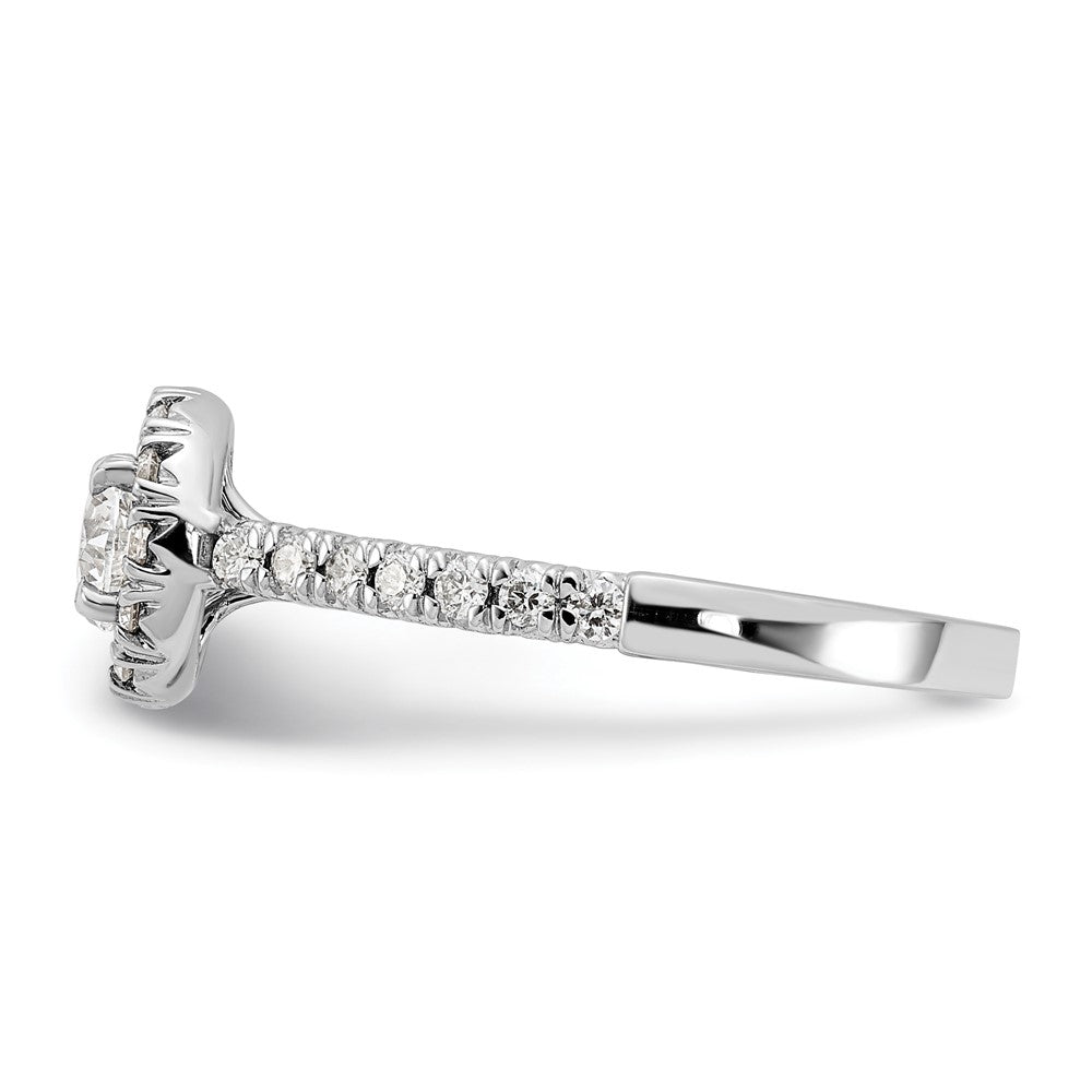 14kw Lab Grown Diamond VS+ F+ 1 ctw Round Halo Engagement Ring