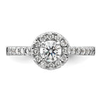14kw Lab Grown Diamond VS+ F+ 1/2 ctw Round Halo Engagement Ring Se