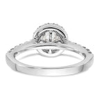 14kw Lab Grown Diamond VS+ F+ 1/2 ctw Round Halo Engagement Ring Se