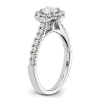 14kw Lab Grown Diamond VS+ F+ 1 ctw Round Halo Engagement Ring