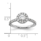 14kw Lab Grown Diamond VS+ F+ 1 ctw Round Halo Engagement Ring