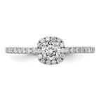 14kw Lab Grown Diamond VS+ F+ 1/4 ctw Round ctr w/ Cush Halo Engage