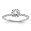 14kw Lab Grown Diamond VS+ F+ 1/4 ctw Round ctr w/ Cush Halo Engage