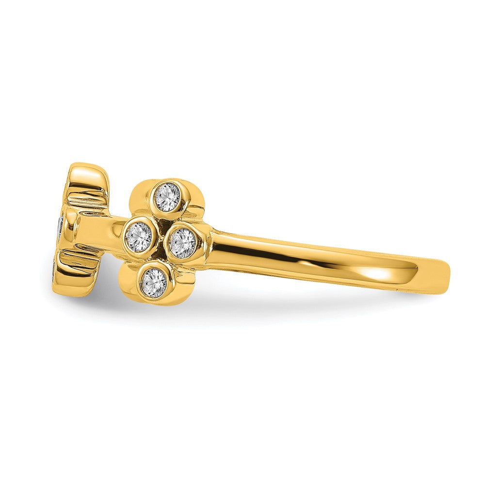 True Origin 14K Yellow Gold 1/5 carat Lab Grown Diamond VS+ F+ Bloom Complete Fashion Ring