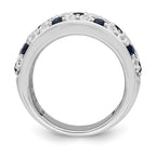 True Origin 14K White Gold 1 1/2 carat Lab Grown Diamond VS+ F+ and .85 carat Blue Sapphire Complete Fashion Ring