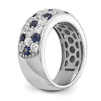 True Origin 14K White Gold 1 1/2 carat Lab Grown Diamond VS+ F+ and .85 carat Blue Sapphire Complete Fashion Ring