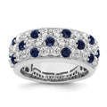True Origin 14K White Gold 1 1/2 carat Lab Grown Diamond VS+ F+ and .85 carat Blue Sapphire Complete Fashion Ring
