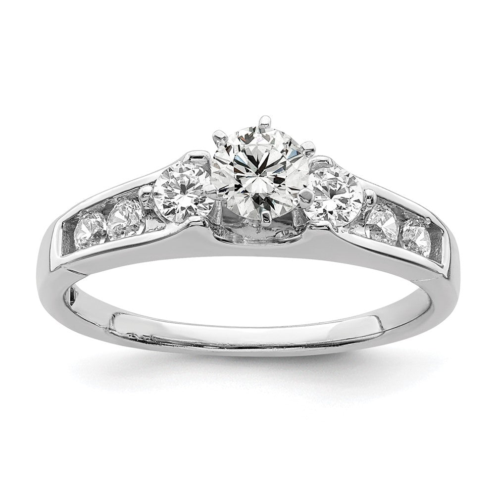 14k White Gold 5/8 carat Lab Grown Diamond VS/SI+ G+ Complete Round Engagement Ring