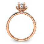 14k Rose Gold 3/4 carat Lab Grown Diamond VS/SI+ G+ Complete Round Halo Engagement Ring