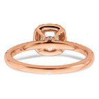 14k Rose Gold 3/4 carat Lab Grown Diamond VS/SI+ G+ Complete Round Halo Engagement Ring