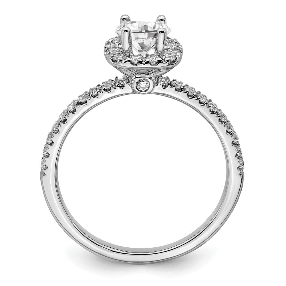 14k White Gold 3/4 carat Lab Grown Diamond VS/SI+ G+ Complete Round Halo Engagement Ring
