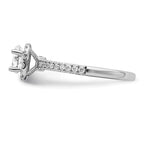 14k White Gold 3/4 carat Lab Grown Diamond VS/SI+ G+ Complete Round Halo Engagement Ring