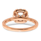 14k Rose Gold 1 carat Lab Grown Diamond VS/SI+ G+ Complete Round Halo Engagement Ring