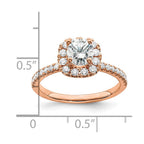 14k Rose Gold 1 carat Lab Grown Diamond VS/SI+ G+ Complete Round Halo Engagement Ring