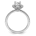 14k White Gold 1 carat Lab Grown Diamond VS/SI+ G+ Complete Round Halo Engagement Ring
