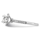 14k White Gold 1 carat Lab Grown Diamond VS/SI+ G+ Complete Round Halo Engagement Ring