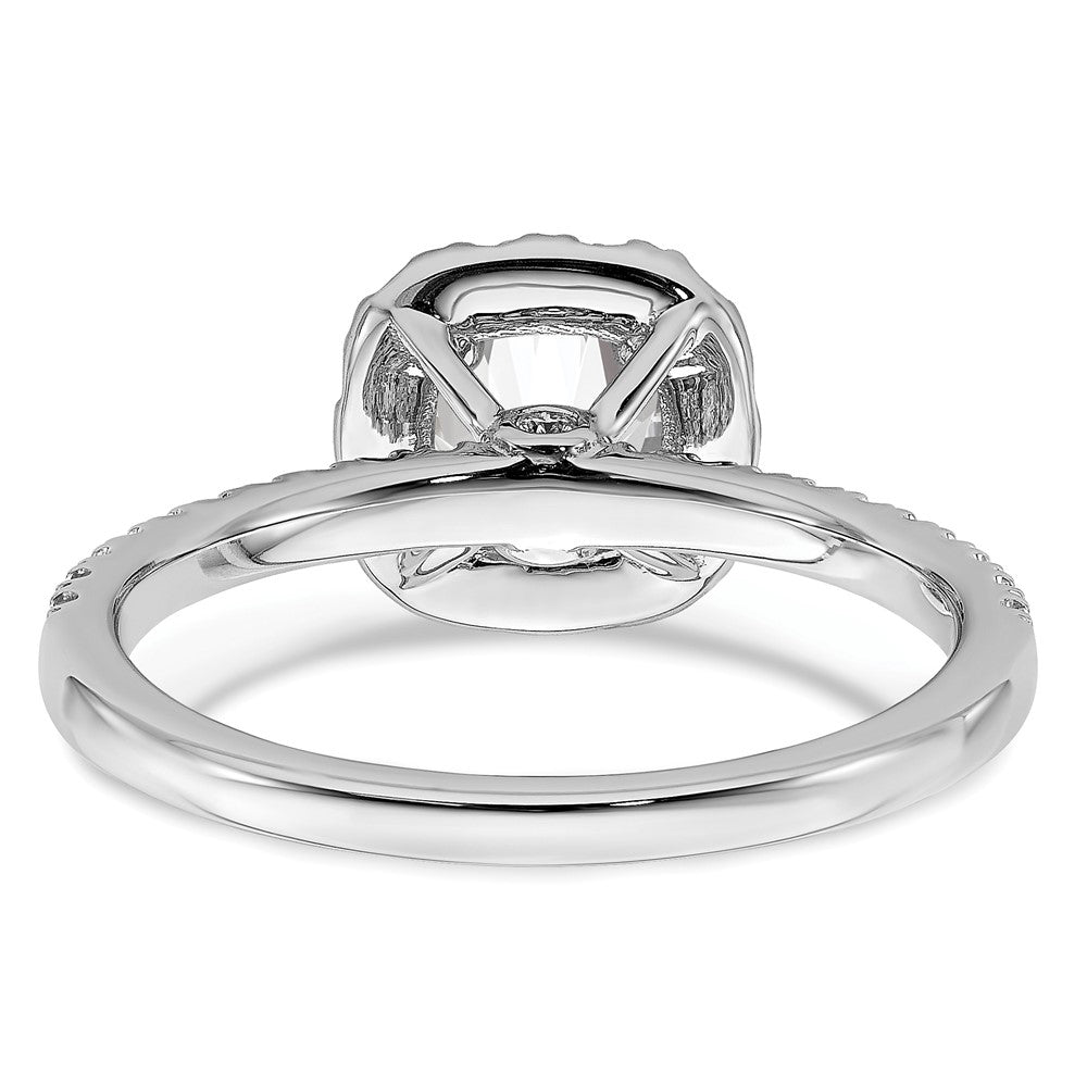 14k White Gold 1 carat Lab Grown Diamond VS/SI+ G+ Complete Round Halo Engagement Ring
