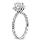 14k White Gold 1 carat Lab Grown Diamond VS/SI+ G+ Complete Round Halo Engagement Ring