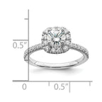 14k White Gold 1 carat Lab Grown Diamond VS/SI+ G+ Complete Round Halo Engagement Ring