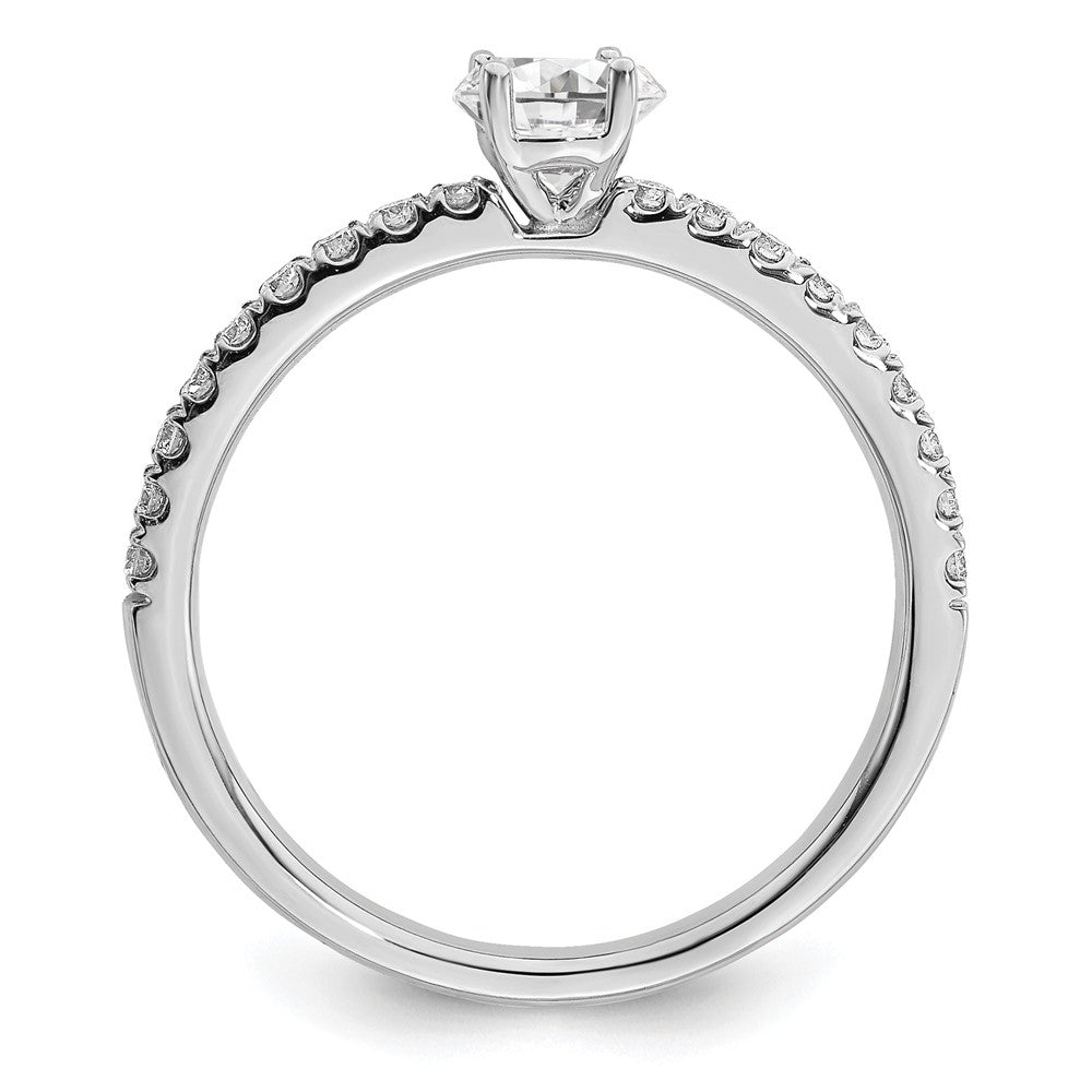 14k White Gold 1/2 carat Lab Grown Diamond VS/SI+ G+ Complete Round Engagement Ring