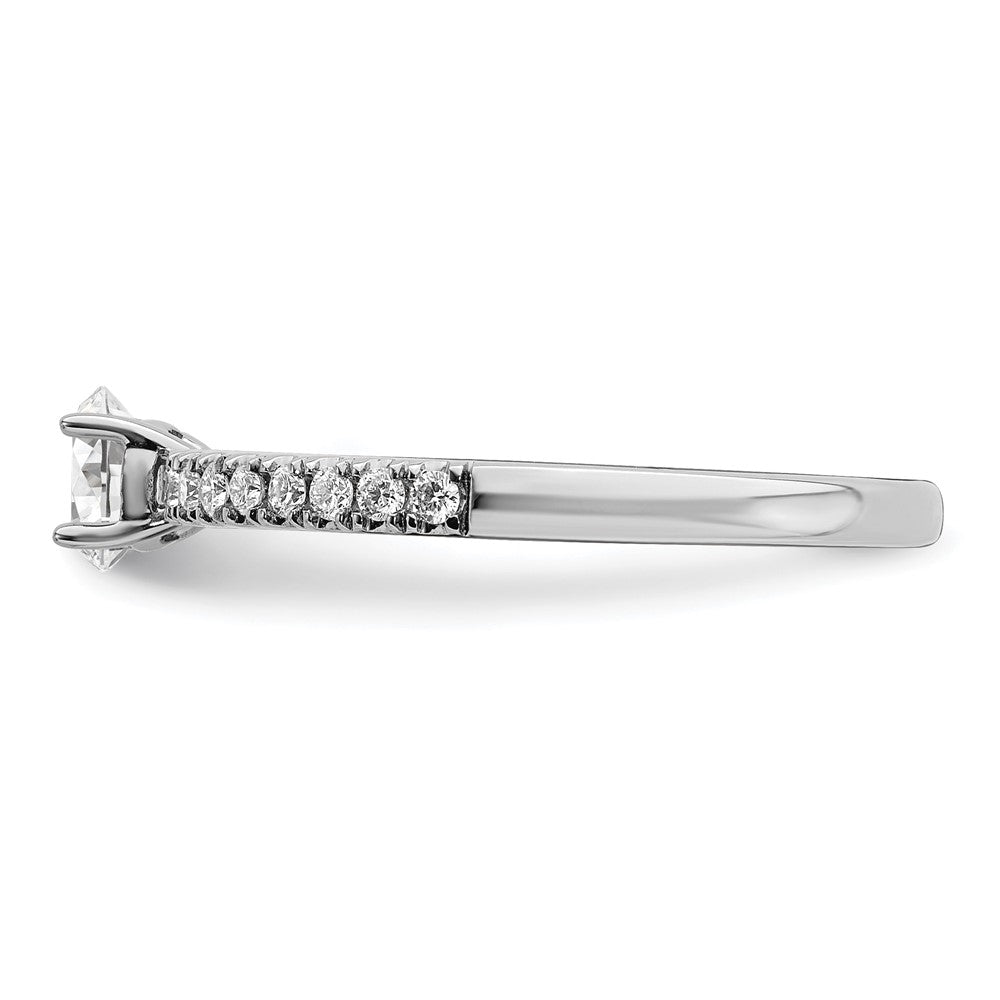 14k White Gold 1/2 carat Lab Grown Diamond VS/SI+ G+ Complete Round Engagement Ring