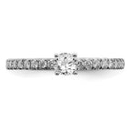 14k White Gold 1/2 carat Lab Grown Diamond VS/SI+ G+ Complete Round Engagement Ring