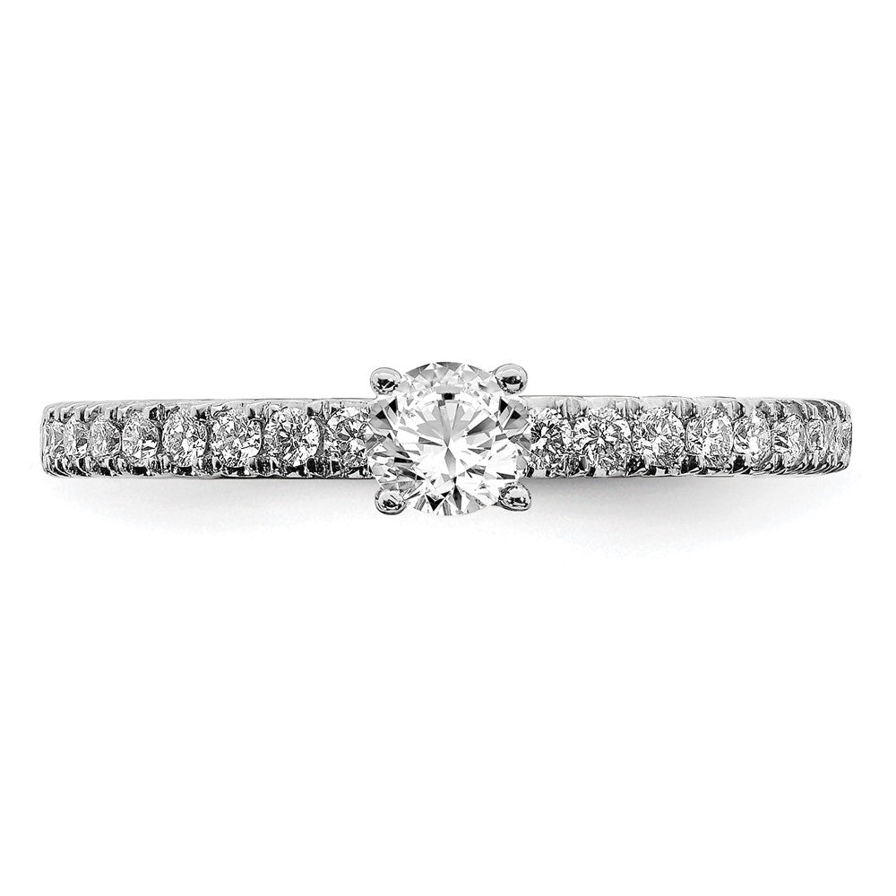 14k White Gold 1/2 carat Lab Grown Diamond VS/SI+ G+ Complete Round Engagement Ring
