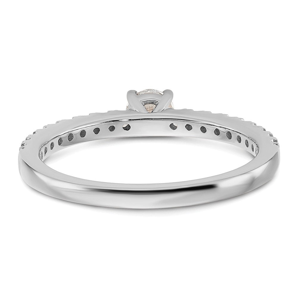 14k White Gold 1/2 carat Lab Grown Diamond VS/SI+ G+ Complete Round Engagement Ring